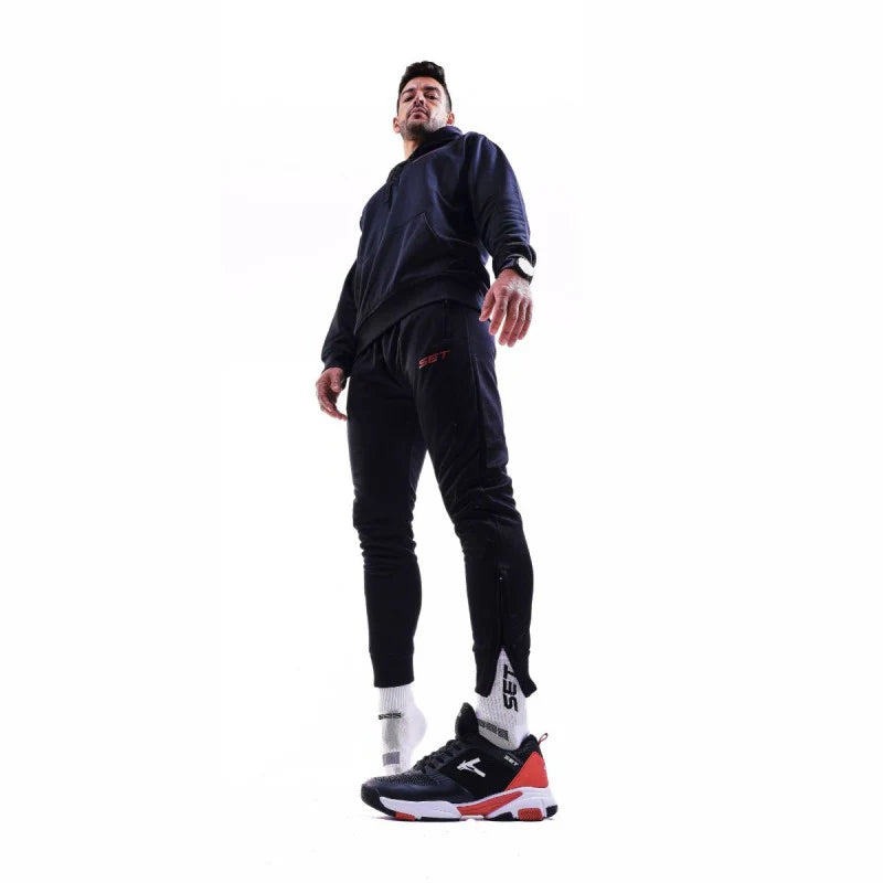TENIS SET NEGRO ROJO