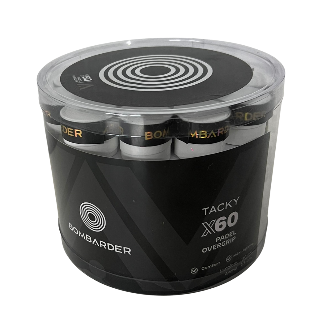 Tambor Overgrips Bombarder Tacky Lisos Blancos (x60)