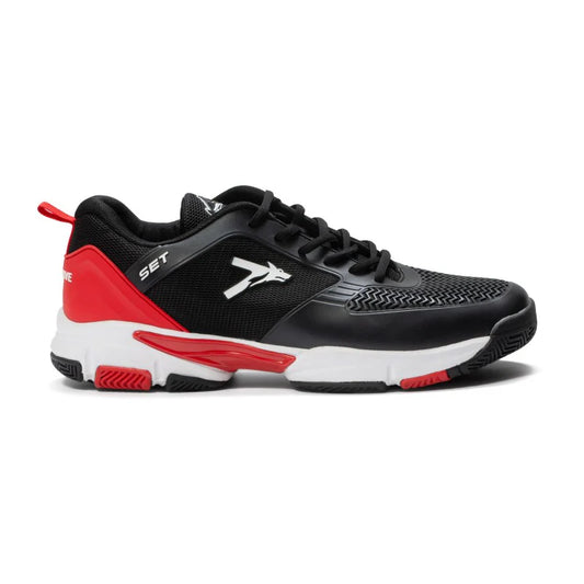 TENIS SET NEGRO ROJO