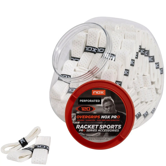 NOX BOTE 120 OVERGRIPS PRO BALNCO PERFORADOS